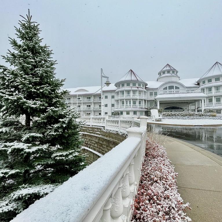 BLUE HARBOR IN WHITE SNOW